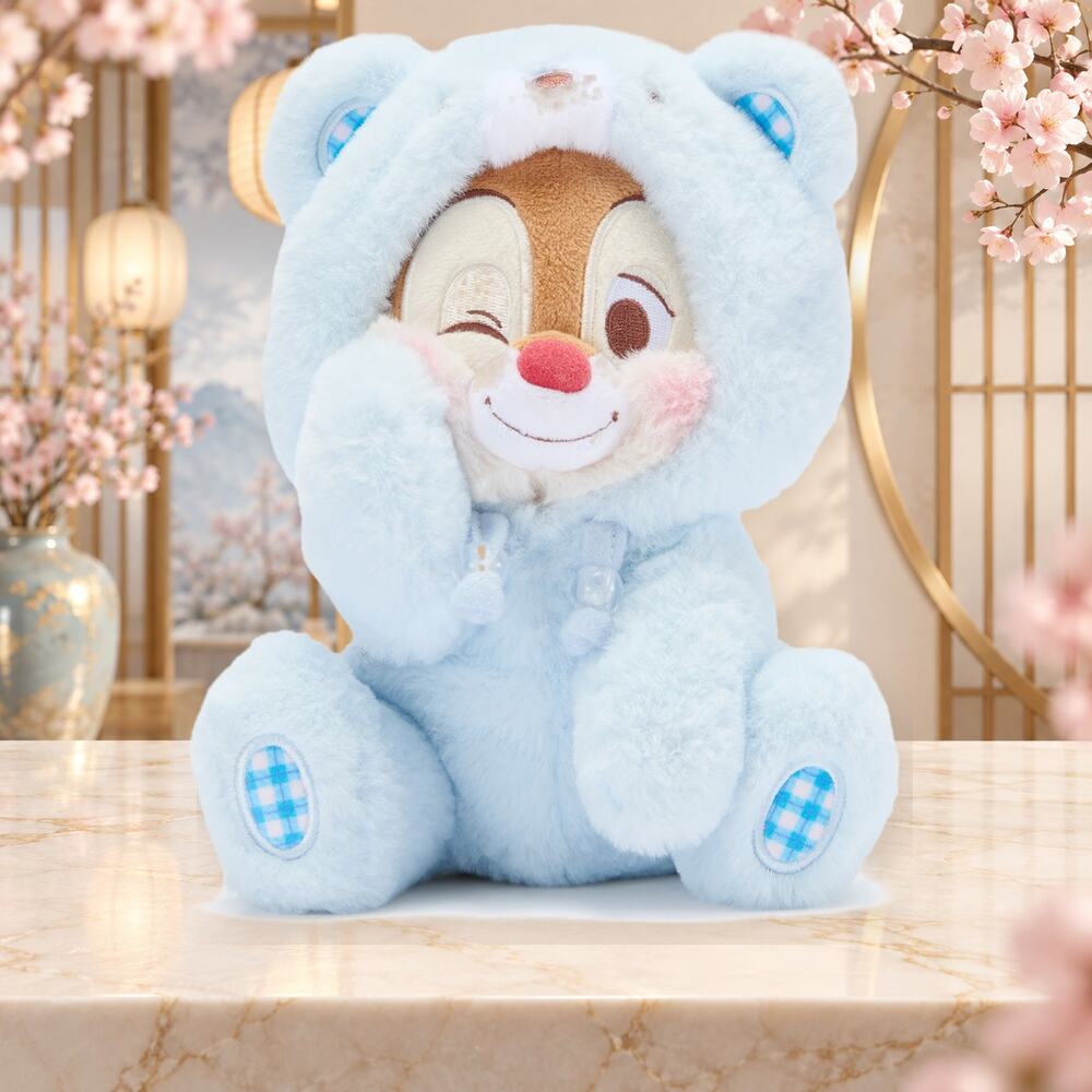 Disney Dale Bear Suit Plush 8" Chip n Dale Japan Exclusive Blue Pajamas